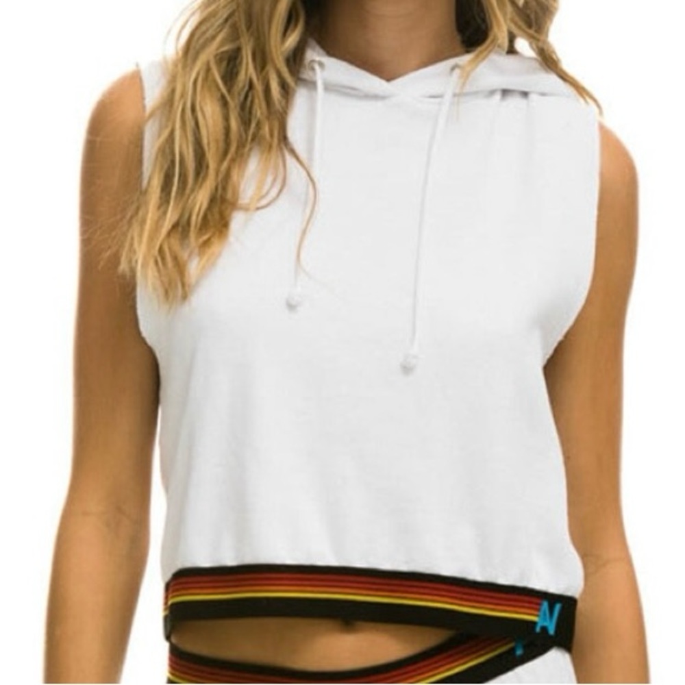Aviator nation hooded muscle sweatshirt size small